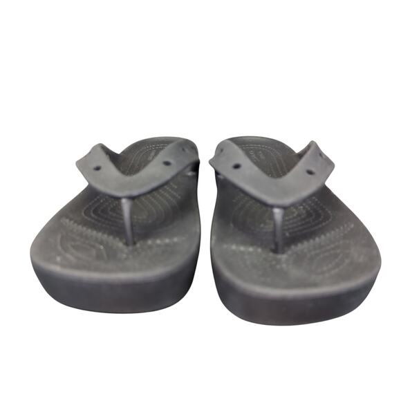Crocs Classic Platform Flip Sandals 207714 Black Thong Sandals Women's Size 9 - Picture 3 of 8